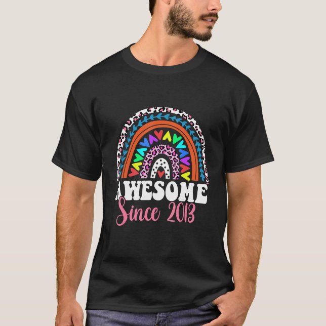 Camiseta Increíble desde 2013, 10 cumpleaños, arcoiris naci (Anverso)