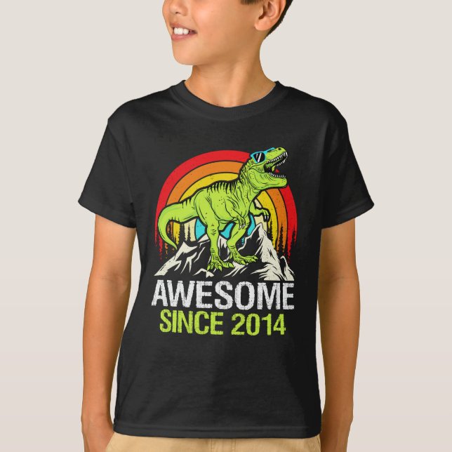 Camiseta Increíble desde 2014 Dinosaurio 9 años 9 cumpleaño (Anverso)