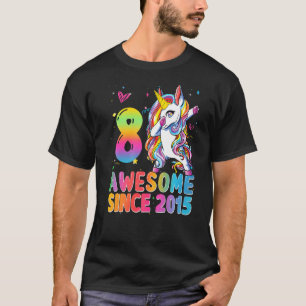 Camiseta Increíble desde 2015 Dabbing Unicorn, octavo cumpl