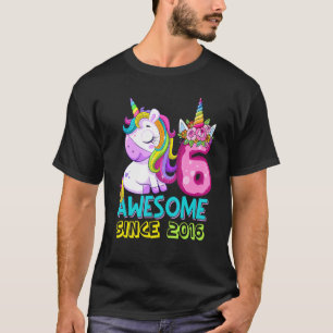Camiseta Increíble desde 2016 Dabbing Unicorn 6 cumpleaños