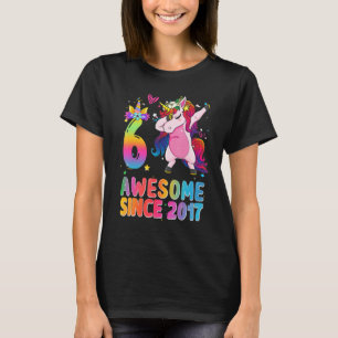Camiseta Increíble desde 2017 Dabbing Unicorn 6° cumpleaños