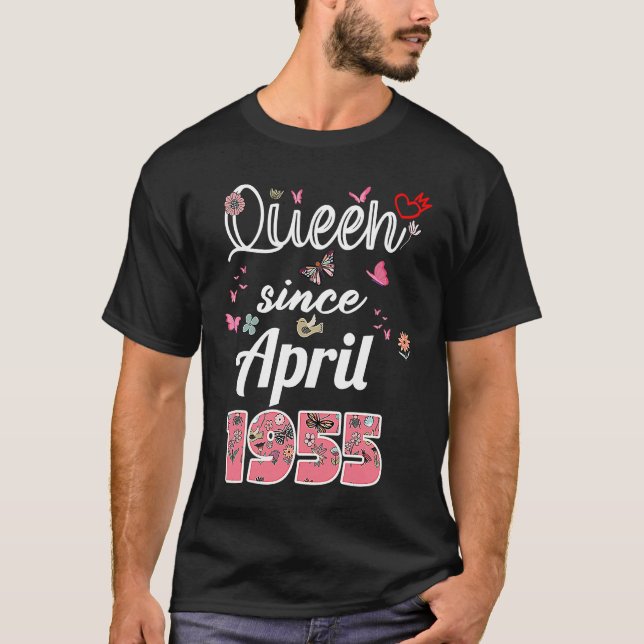 Camiseta Increíble desde abril de 1955 flores 1955 Abril Na (Anverso)