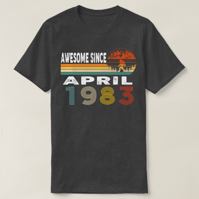 Camiseta Increíble desde abril de 1983 (Diseño del anverso)