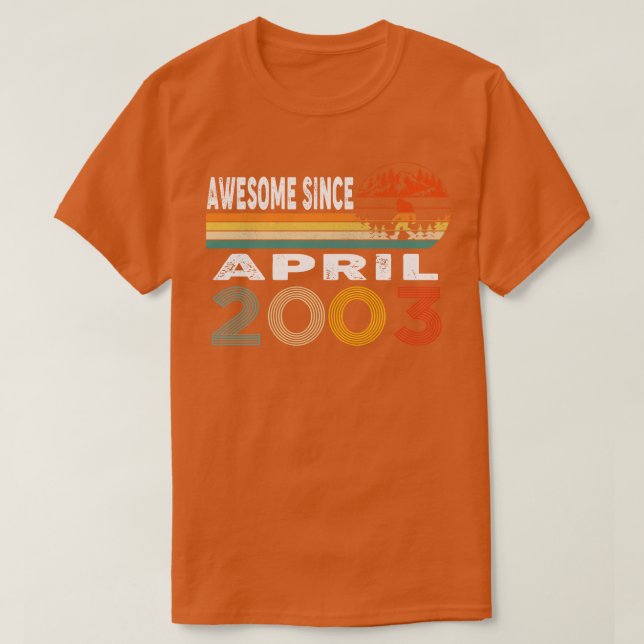 Camiseta Increíble desde abril de 2003 (Diseño del anverso)