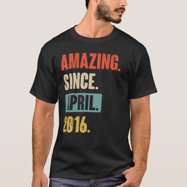 Camiseta Increíble desde abril de 2016 Cumpleaños 7 Decorac (Anverso)