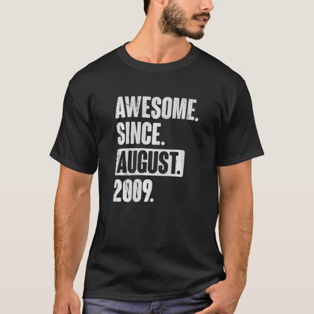 Camiseta Increíble desde agosto de 2009 13 años (Anverso)