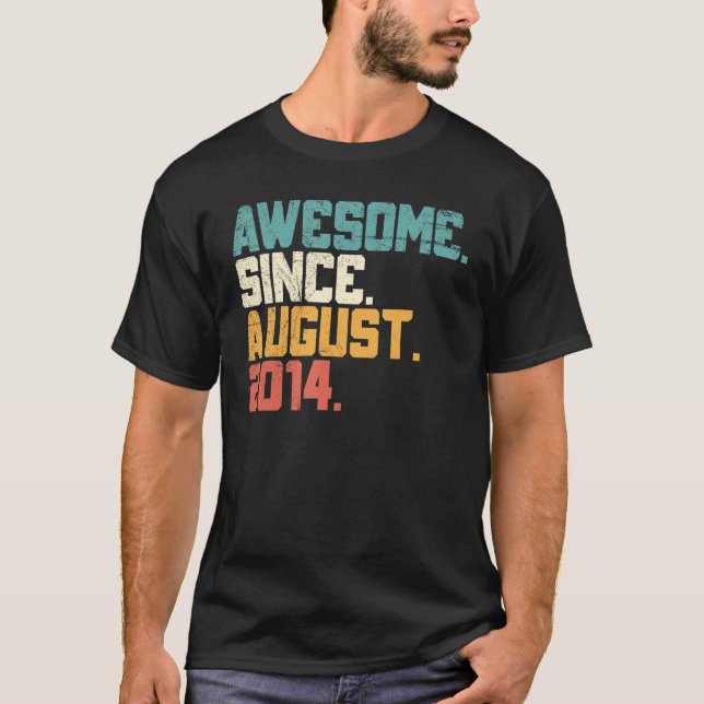 Camiseta Increíble desde agosto de 2014, octavo cumpleaños, (Anverso)