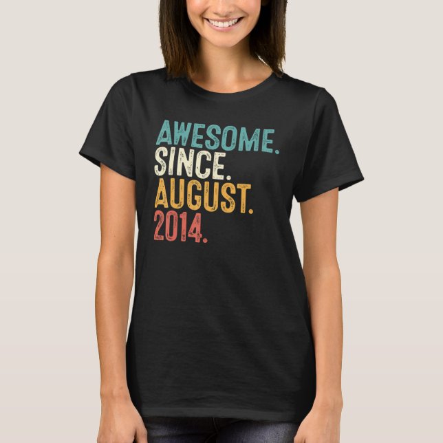 Camiseta Increíble desde agosto de 2014, octavo cumpleaños, (Anverso)