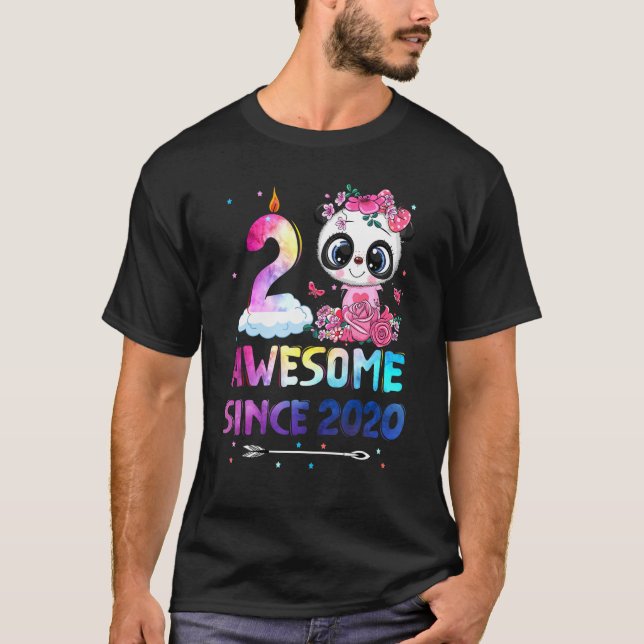 Camiseta Increíble desde el 2020, segundo cumpleaños, Panda (Anverso)