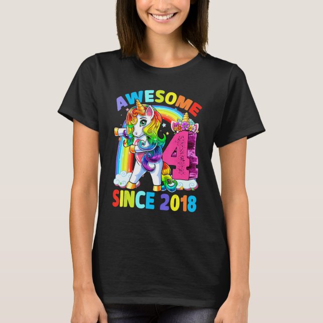 Camiseta Increíble desde el cuarto cumpleaños de Unicornio  (Anverso)