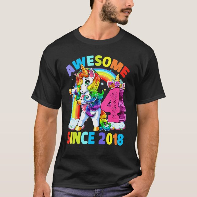 Camiseta Increíble desde el cuarto cumpleaños de Unicornio  (Anverso)