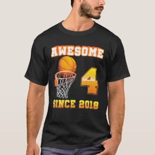 Camiseta Increíble desde el cuarto cumpleaños del baloncest