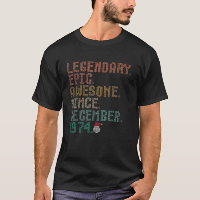 Camiseta Increíble desde el cumpleaños 1974 de diciembre de (Anverso)