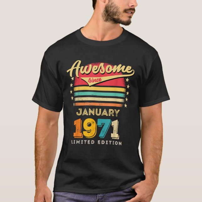 Camiseta Increíble desde el cumpleaños de enero de 1971 (Anverso)