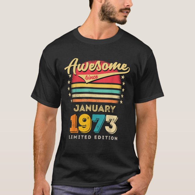 Camiseta Increíble desde el cumpleaños de enero de 1973 (Anverso)