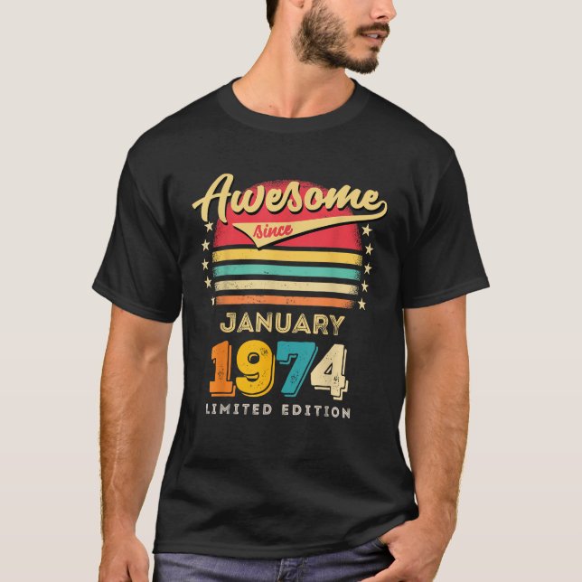 Camiseta Increíble desde el cumpleaños de enero de 1974 (Anverso)