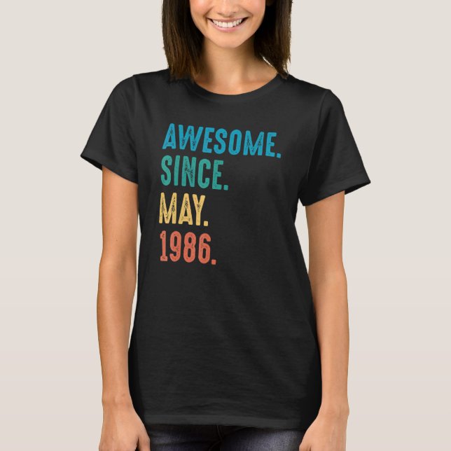 Camiseta Increíble desde el cumpleaños de mayo de 1986 (Anverso)