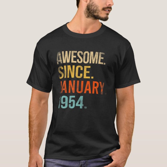 Camiseta Increíble Desde Enero De 1952 70º Cumpleaños 70 Añ (Anverso)