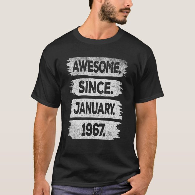 Camiseta Increíble desde enero de 1967 56º cumpleaños 56 añ (Anverso)