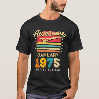 Camiseta Increíble desde enero de 1975 Cumpleaños