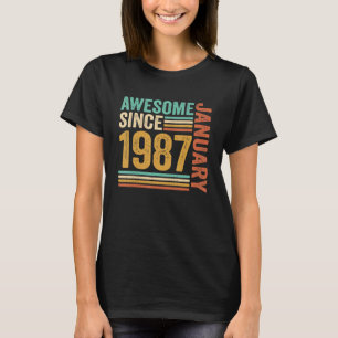 Camiseta Increíble desde enero de 1987 36º cumpleaños 36 añ