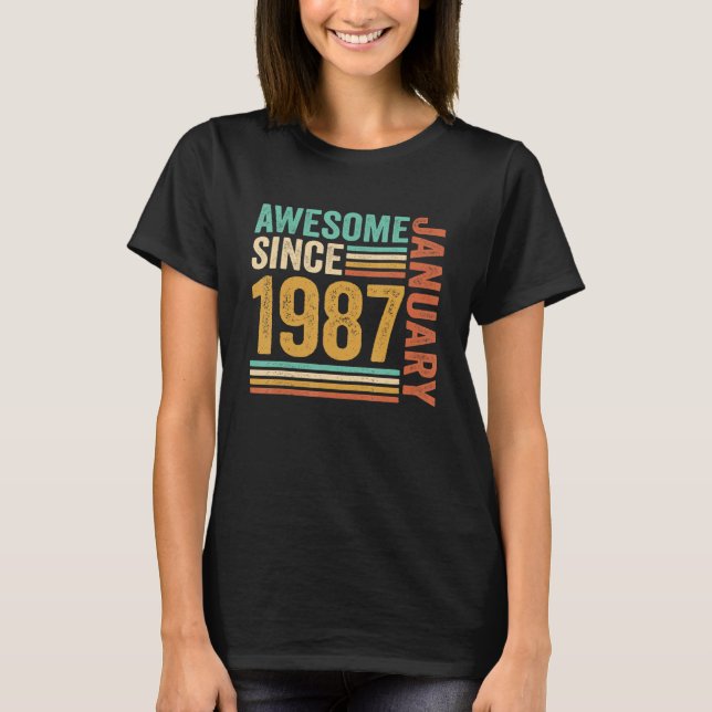 Camiseta Increíble desde enero de 1987 36º cumpleaños 36 añ (Anverso)