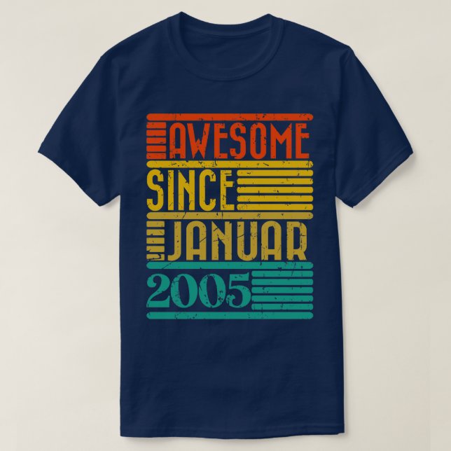Camiseta Increíble desde enero de 2005 19 años de edad (Diseño del anverso)