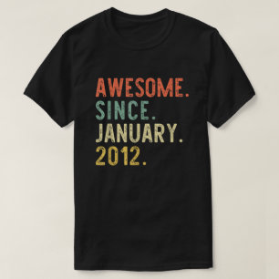 Camiseta Increíble desde enero de 2012 Noveno cumpleaños 