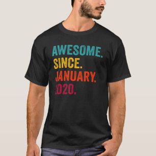 Camiseta Increíble desde enero de 2020, tercer cumpleaños,