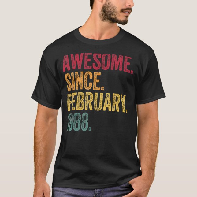 Camiseta Increíble desde febrero de 1988 35º cumpleaños 35  (Anverso)