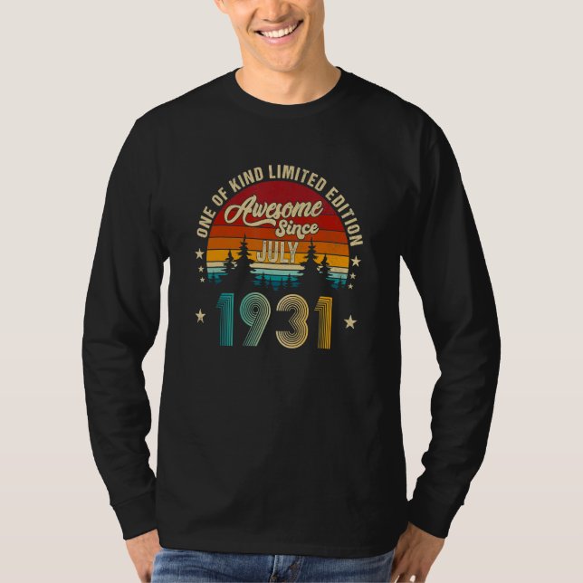 Camiseta Increíble desde julio de 1931, cumpleaños número 9 (Anverso)