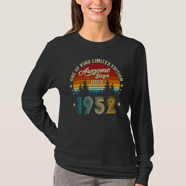 Camiseta Increíble desde julio de 1952 70º cumpleaños, hace (Anverso)