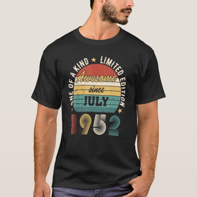 Camiseta Increíble desde julio de 1952, feliz cumpleaños de (Anverso)