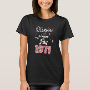 Camiseta Increíble desde julio de 1971 Flores 1971 Julio Cu