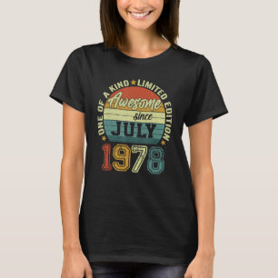 Camiseta Increíble desde julio de 1978 44º cumpleaños 44 añ