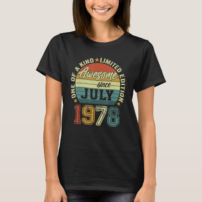 Camiseta Increíble desde julio de 1978 44º cumpleaños 44 añ (Anverso)