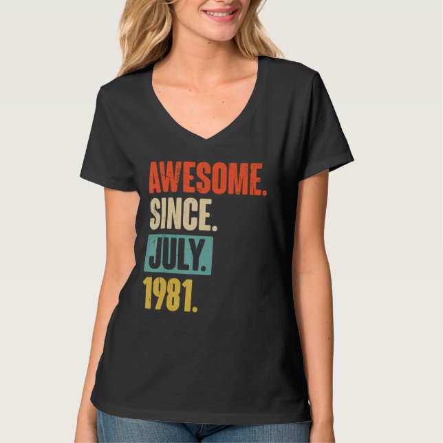 Camiseta Increíble desde julio de 1981 41 años (Anverso)