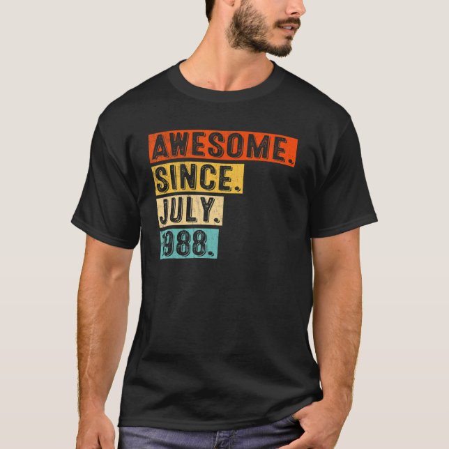 Camiseta Increíble desde julio de 1988: 34º cumpleaños (Anverso)