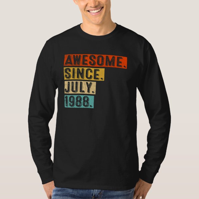 Camiseta Increíble desde julio de 1988: 34º cumpleaños (Anverso)