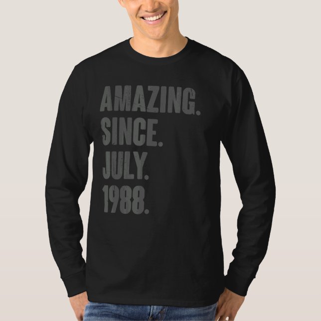 Camiseta Increíble desde julio de 1988 34 años (Anverso)