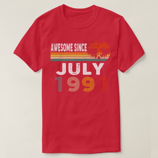 Camiseta Increíble desde julio de 1991 (Diseño del anverso)