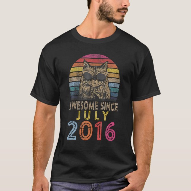 Camiseta Increíble desde julio de 2016 7 años de edad 7 cum (Anverso)