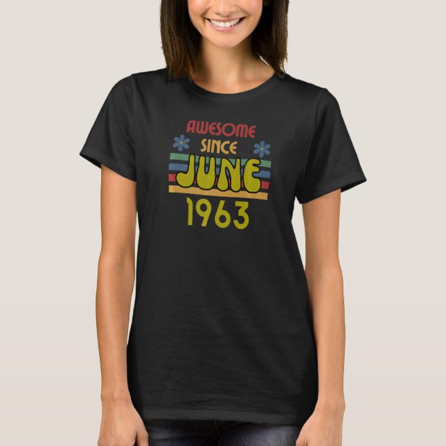 Camiseta Increíble desde junio de 1963, año de edad, retro (Anverso)