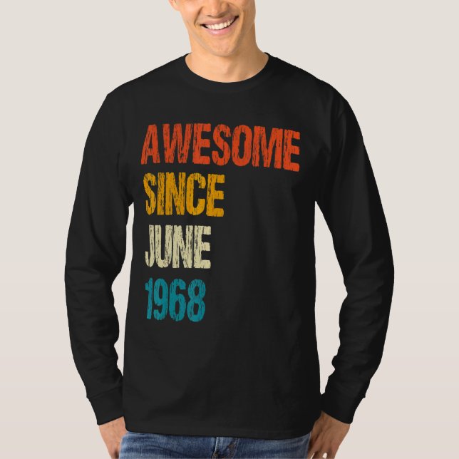Camiseta Increíble desde junio de 1968 54º cumpleaños 54 añ (Anverso)