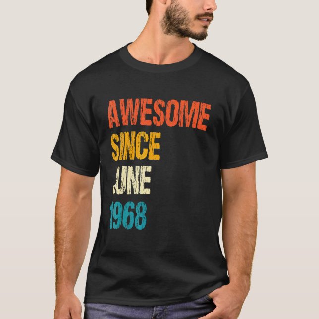 Camiseta Increíble desde junio de 1968 54º cumpleaños 54 añ (Anverso)