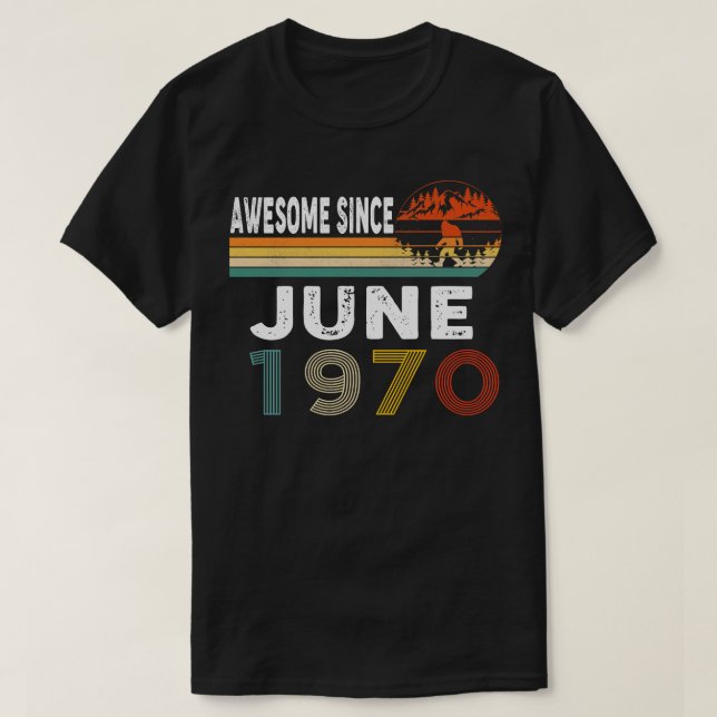 Camiseta Increíble desde junio de 1970 (Diseño del anverso)