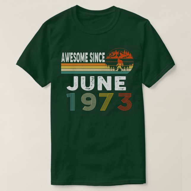 Camiseta Increíble desde junio de 1973 (Diseño del anverso)