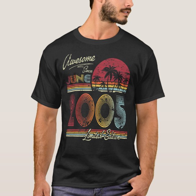 Camiseta Increíble desde junio de 2005 17 años 17 cumpleaño (Anverso)