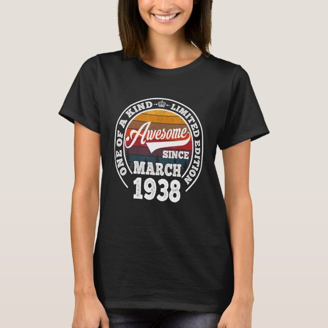 Camiseta Increíble desde marzo de 1938 85º cumpleaños 85 añ (Anverso)