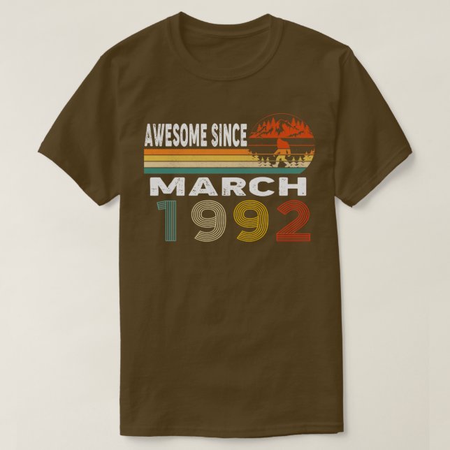 Camiseta Increíble desde marzo de 1992 (Diseño del anverso)